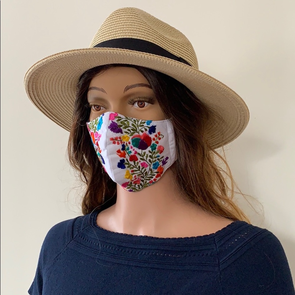 Reusable, Washable hand embroidered Face mask .